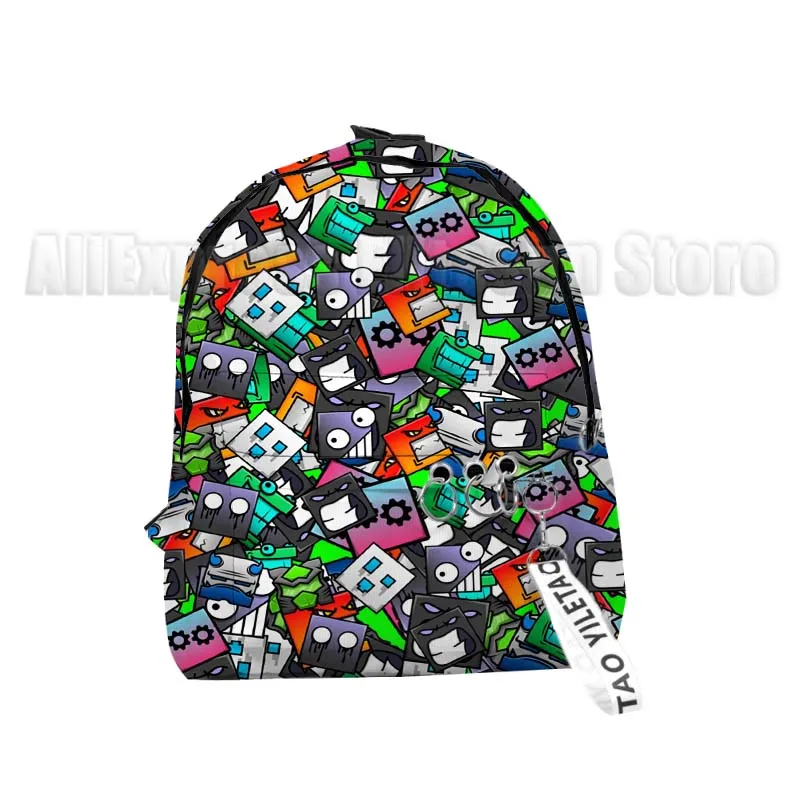 Kids Angry Geometry Dash 3D Print Backpacks for Girls Boys Cartoon Anime Bookbags Students School Bags Children Knapsacks Gifts