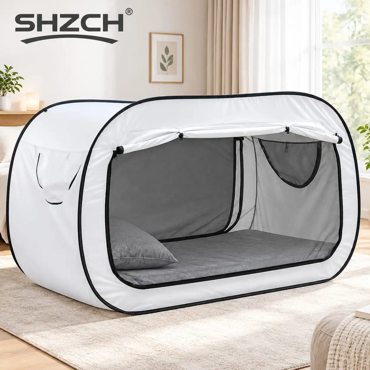 Family Independent Tent Isolation Bed Curtain Mosquito Net Integrated Student Dormitory Dual Use Blackout Curtain Bunk Bedroom