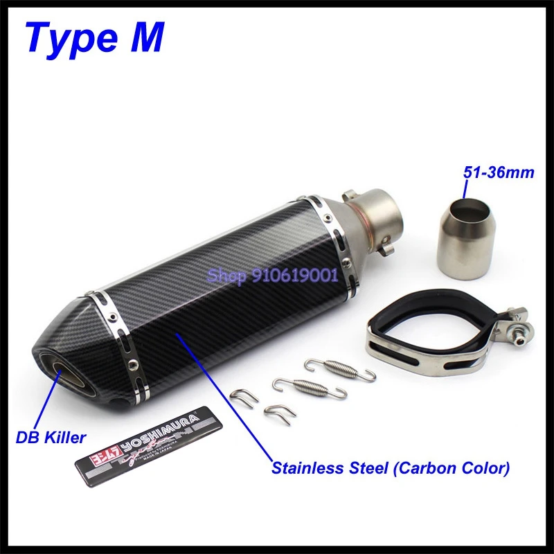 Inlet 51mm Motorcycle Exhaust Pipe Muffler Yoshimura Motorbike Escape Moto DB Killer Universal for TMAX NMAX XMAX PCX MSX 125