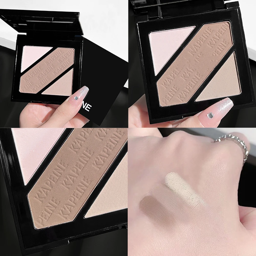 Two-tone three-color contouring palette, shadow nose shadow touching, brightening, contouring, highlighter contouring palette