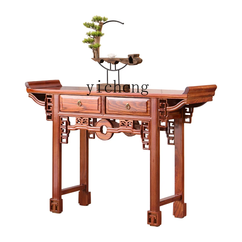 

ZK solid wood table Buddhist platform Shentai household living room ornament strip case Entrance cabinet Fragrant case table