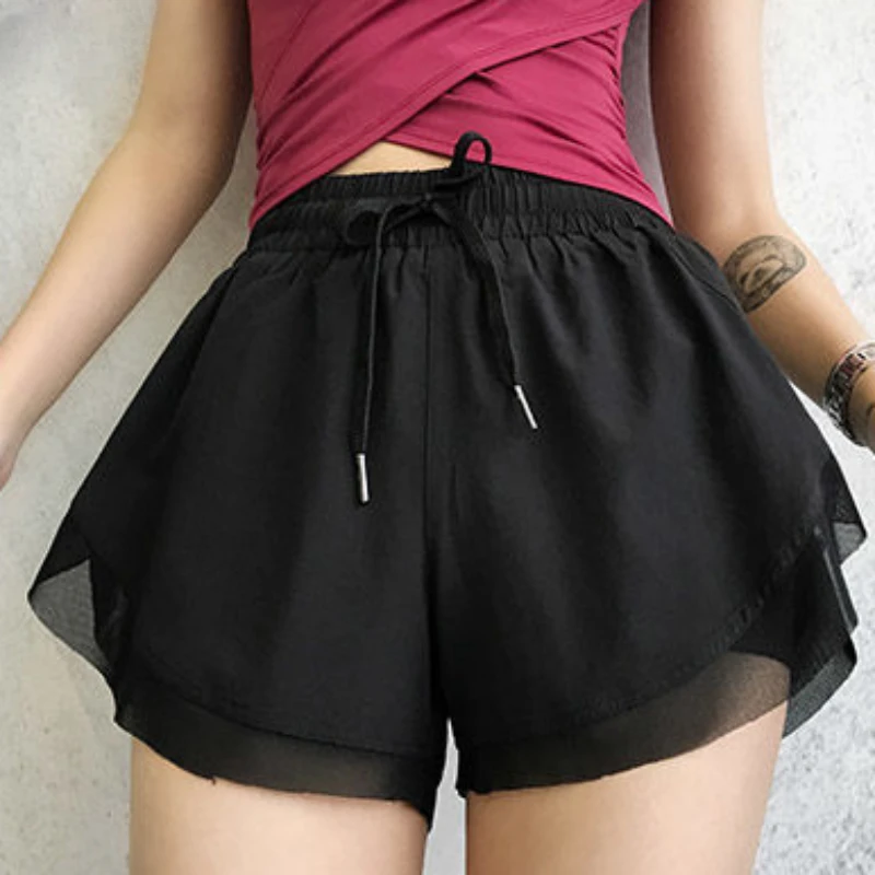 Shorts Women High Waist Korean Fashion Summer Bodybuilding Dancing Breathable Baggy Cozy All-match Solid Safety Chic Casual Ins