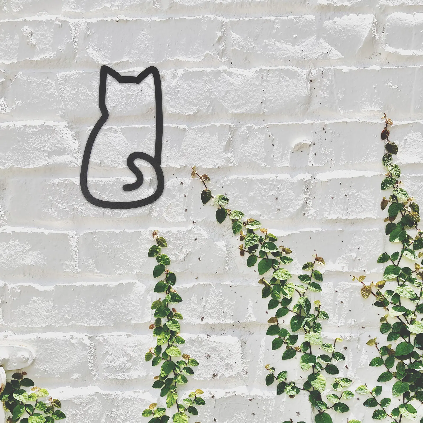 

2Pcs Metal Wall Art Iron Cat Decors Hanging Sculptures Black Pendant Home Garden Decorations Indoor Outdoor Crafts