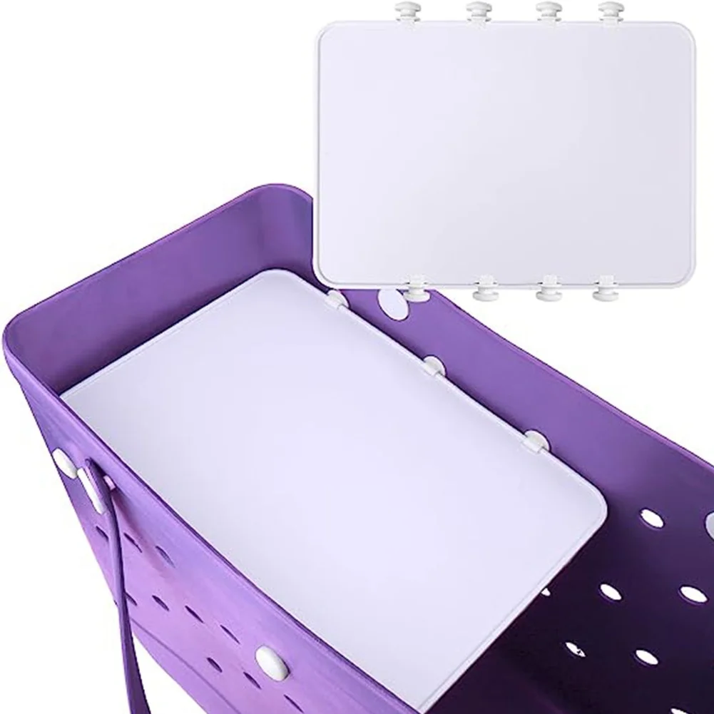 Beach Trips White Bag Divider Neat Storage For Luggage Tote Insert Solid Color Design Multiple Attachment Points