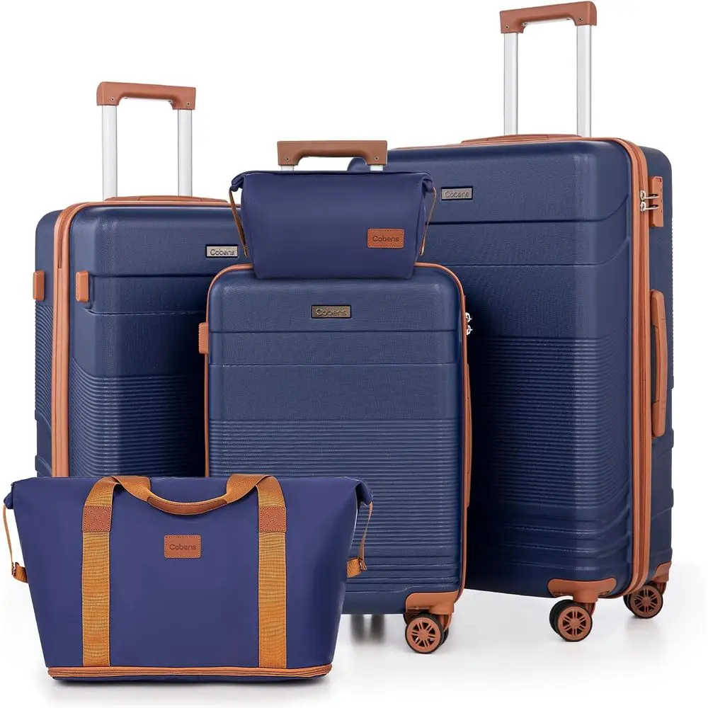

5-Piece Spinner Luggage Set with Lock, Lightweight Hardshell Suitcases for Men & Women, Carry-On Travel Set with Durable ABS Cas