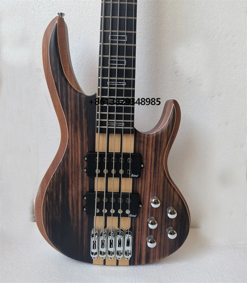 

5 string electric bass guitar, High quality neck through body electric bass, active pickup