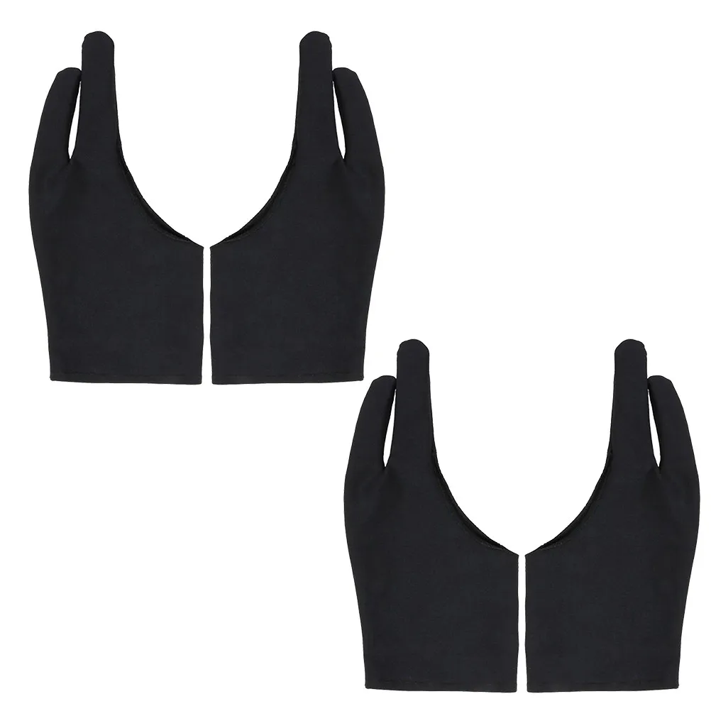 4Pcs Two Finger Artist Gloves Spandex Drawing Gloves for Tablet Sketching Anti-Fouling Surface Protection Painting