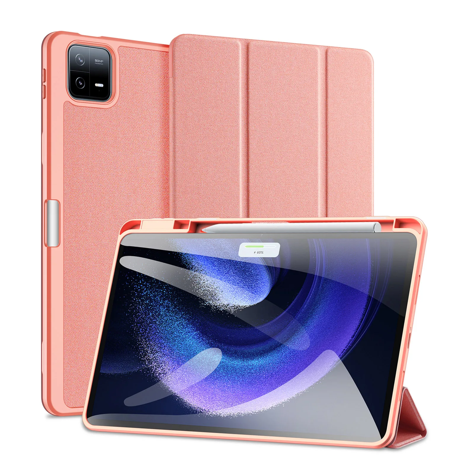 DUX DUCIS Tri-foldind Stand Tablet Case voor Xiaomi Pad 6/6Pro 11 inch, 8/7Pro 11,2 inch met Stylus Penhouder & Auto Sleep Wake