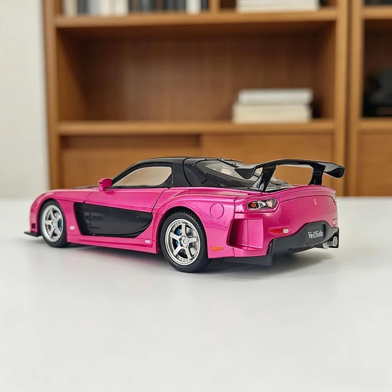 

1:24 simulation Mazda RX-7 alloy car model JDM supercar gift collection door and engine hood trunk can be opened