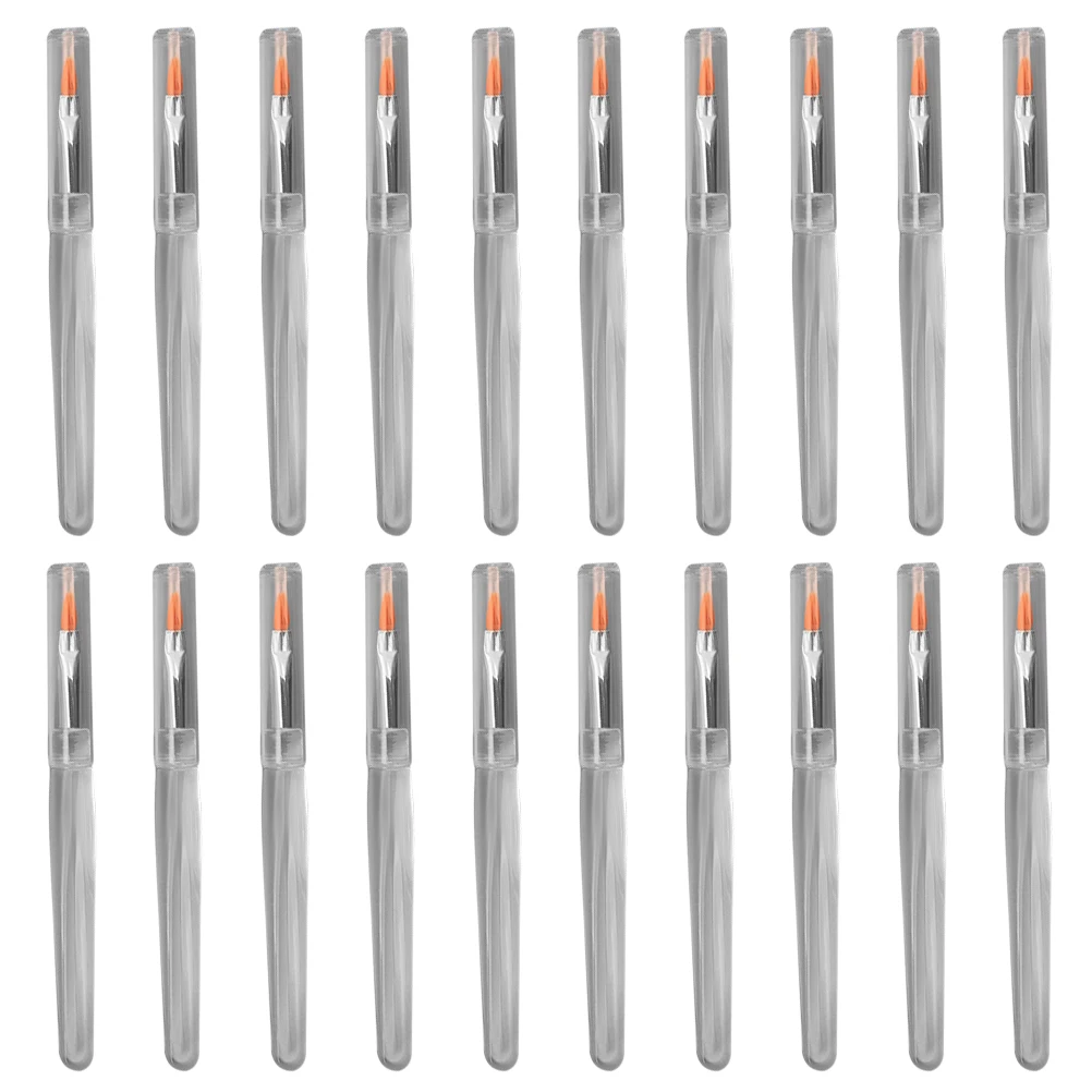 20 قطعة من فرش المكياج، فرشاة الشفاه المصنوعة يدويًا من الألياف لتطبيق ملمع الشفاه، لون ناعم، سهل الحمل للاستخدام اليومي #6