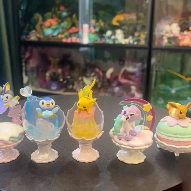 Caja ciega genuina Rement Pokemon Sweet Series Kawaii Pikachu Gengar Eevee Galarian Ponyta Emolga, regalo de cumpleaños, juguetes de moda para niños