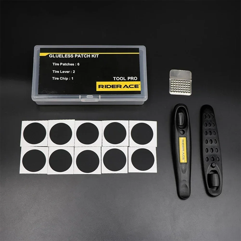 Lightweight New Practical Tyre Patches Kit MTB Mountain Bicycle Patch Kit Repair Kit 13pcs/set Glueless Inner Tube