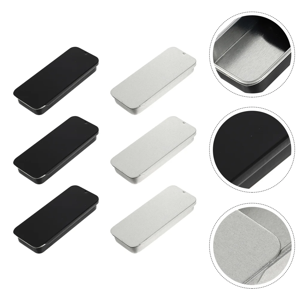 

6 Pcs Tinplate Storage Box Clear Candy Apple Boxes with Hole Toothpicks Food Cookie Tins Crate