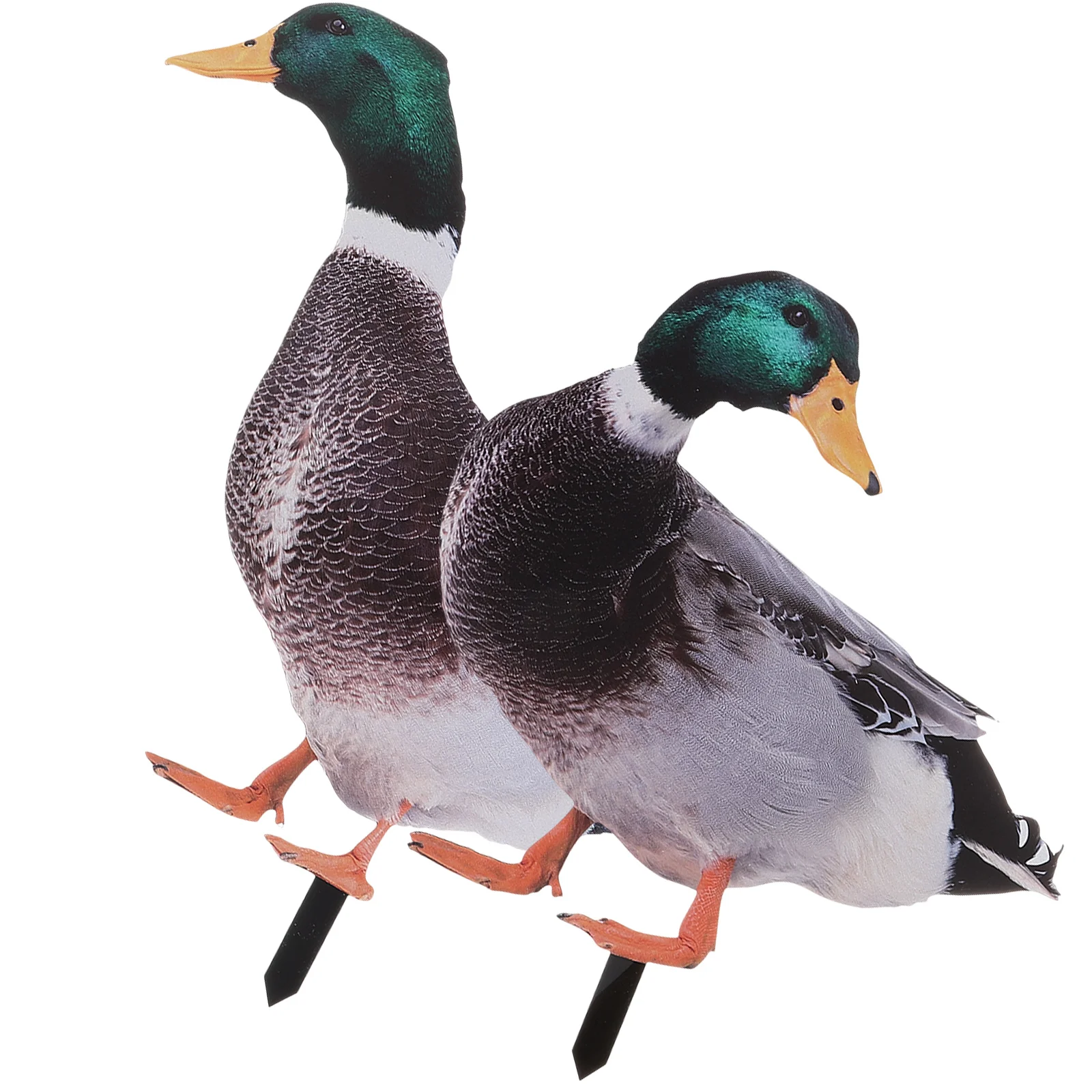 

2 Pcs Garden Duck Decoration Decorative Sculpture for Yard Mini Ducks Modeling Outdoor Ornament Acrylic Lawn Statue