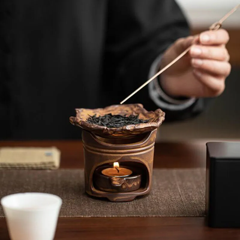 

Retro Tea Roaster Aroma Burner Candle Holder Tea Fragrance Dispenser Tea Furnance Ceramic Crafts Art Home Decor