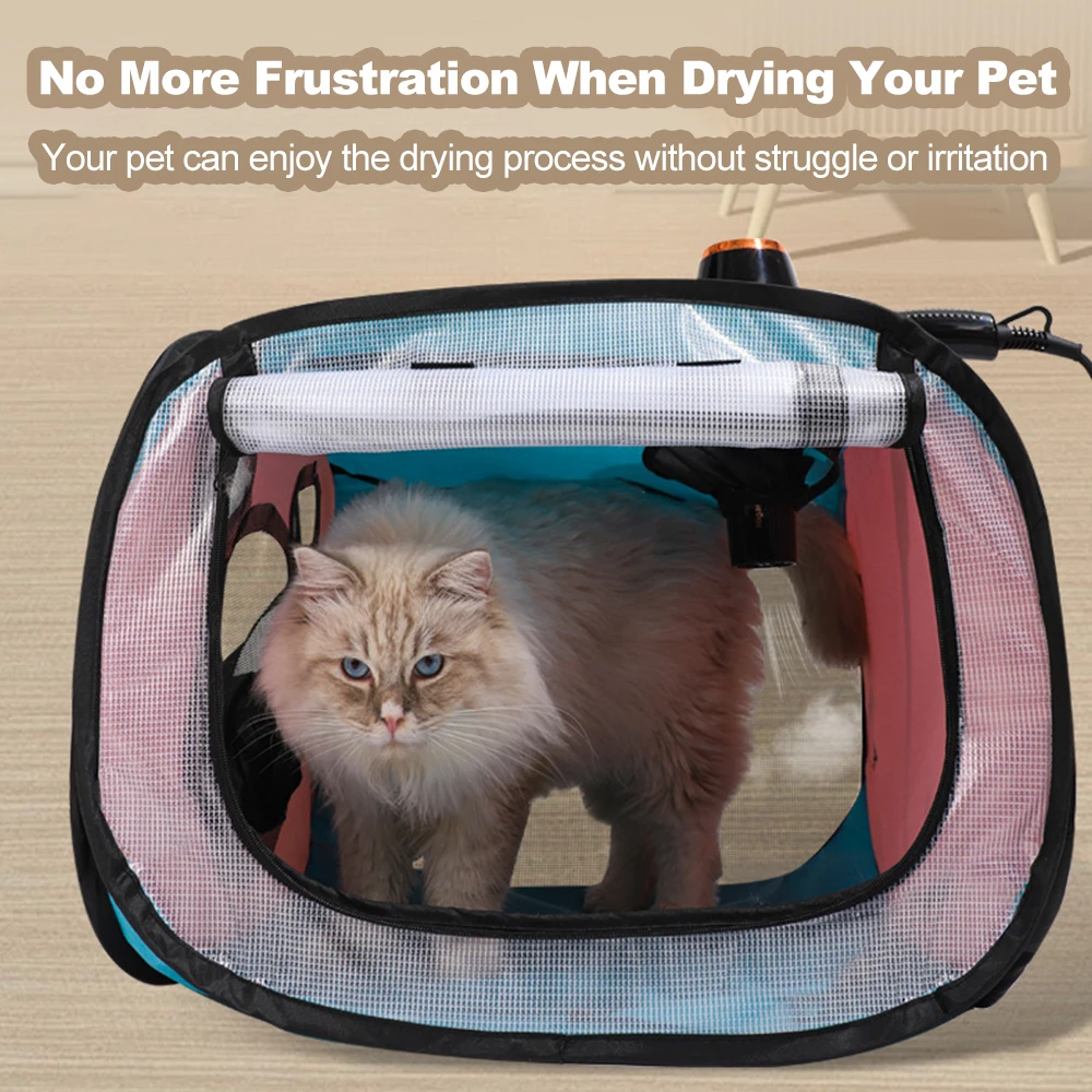 Dog Dryer Box Foldable Large Space Pet Drying Box Suitable for Cats and Dogs Bathing Blow Drying Free Your Hands at Home