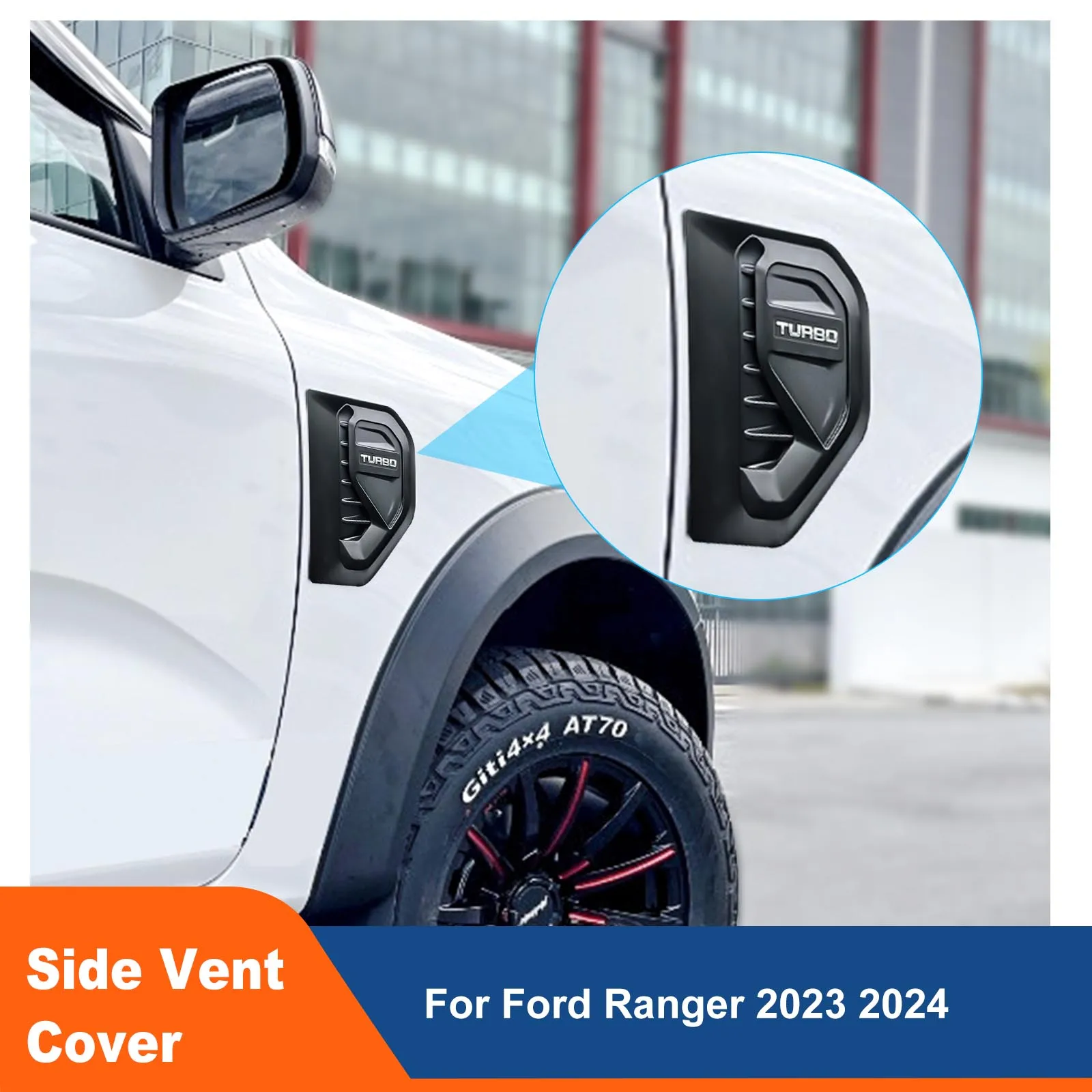 

4X4 Car Next Gen Accessories Side Vent Indicator Fender Cover For Ford Ranger 2023 T9 XLS XLT Sport Wildtrak TURBO VERSION