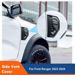 2pcs Side Vent Cover Trim For Ford Ranger 2023+ T9 XLT Wildtrak TURBO VERSION Side Air Outlet Strip Trims Exterior Accessories