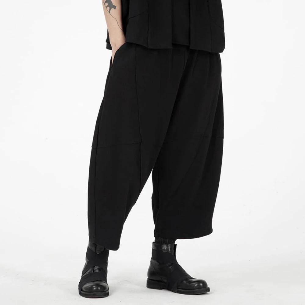 XS-5XL Men's Solid Color Wide-Leg Trousers American Retro Fashion Trend Loose Casual Breathable Niche Summer New Men's Bottoms