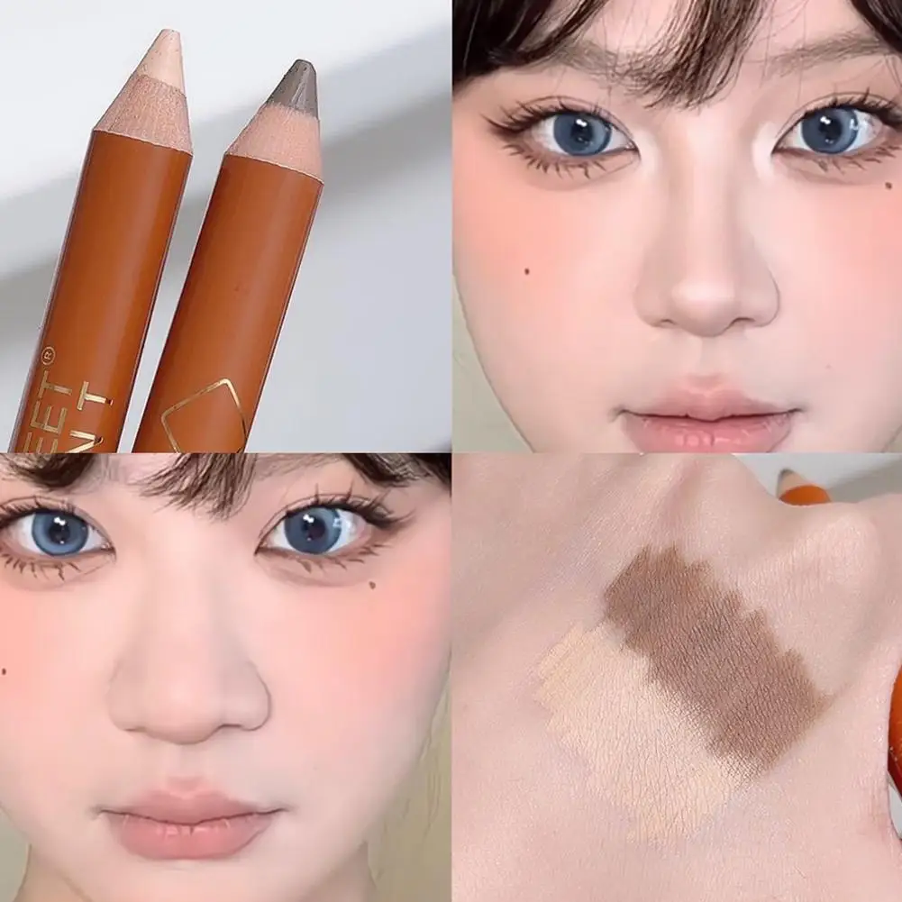 Doppelseitige Konturierung Stift Gesicht Aufhellung Corrector Stick Schattierung Schatten Koreanische Natürliche Make-Up Nase Sculpting Highlighte W4X0