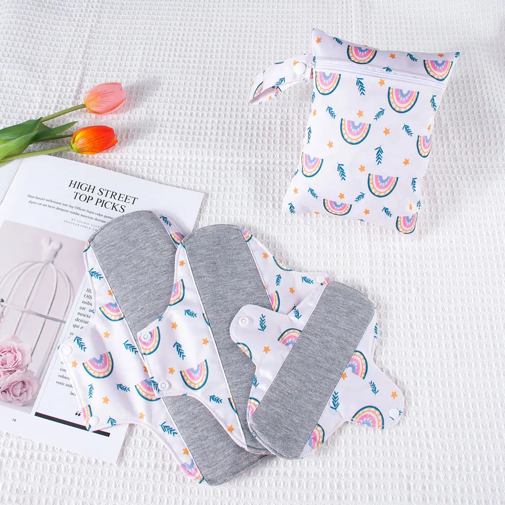 4 шт. многоразовые графеновые хлопковые антибактериальные прокладки