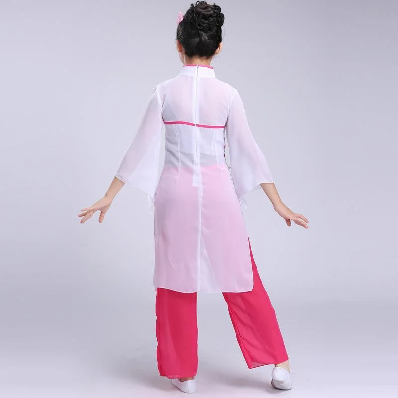 Stage Wear Dance Costumes Children Performance Yangge Suits Classical Fan Performances