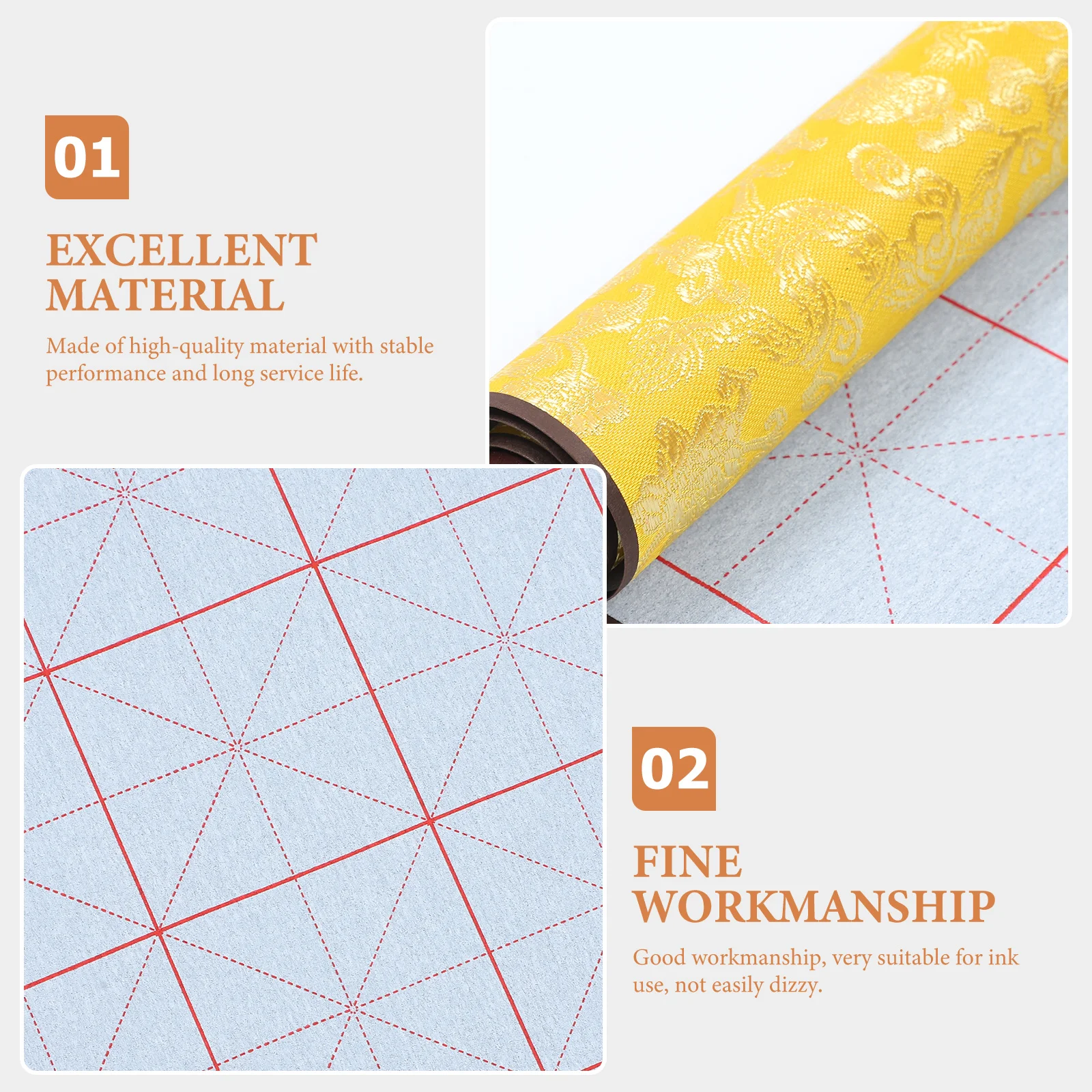 

1Pcs Chinese Calligraphy Supply Water Writing Cloth Scroll Medium Ink Absorption Rate Durable Scroll Home Calligraphy Supply