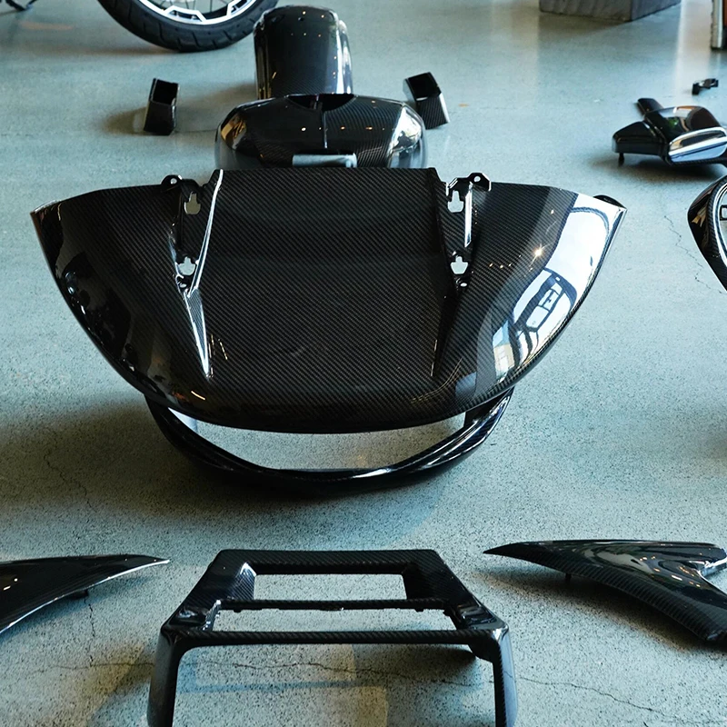 Customizable Motorcycle 3K Real Carbon Fiber Front Upper Fairing & Nose Plate Industrial Accessories for CVO