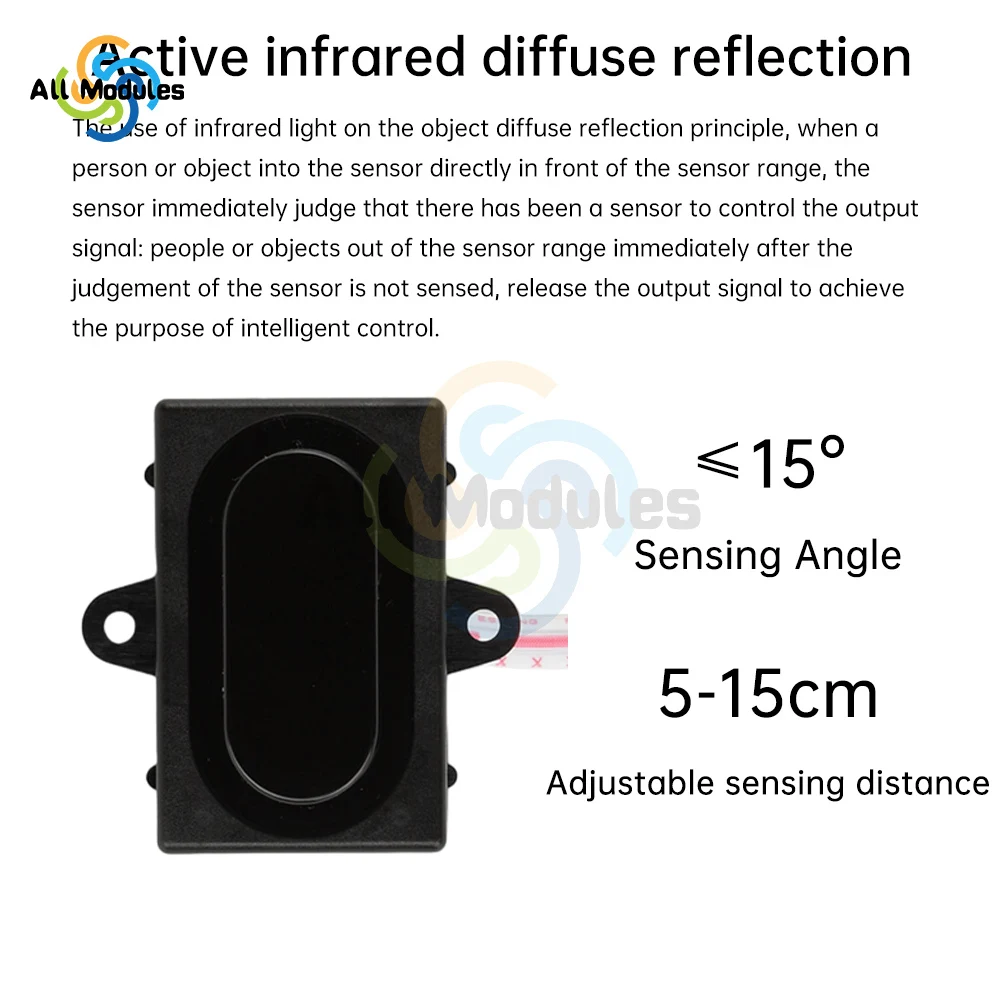 DC 5V Diffuse Reflection Sensor Infrared Proximity Switch Mirror Headlight Faucet Human Body Automatic Motion Sensor