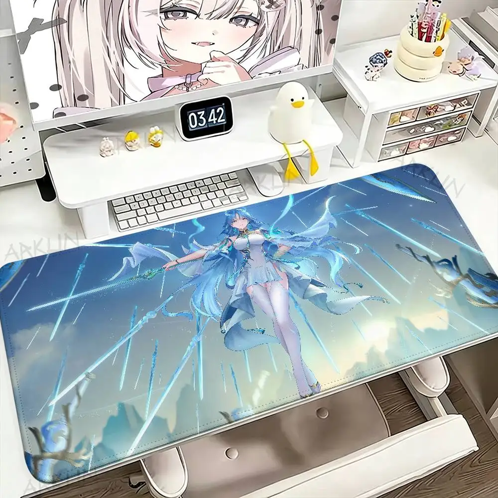 Pretty Hot Kawaii Girl Qingxiao Large Fashion Cool Wuthering Waves Video Gaming Mouse Pad XXL 900X400 Gamer Computer Table Mat