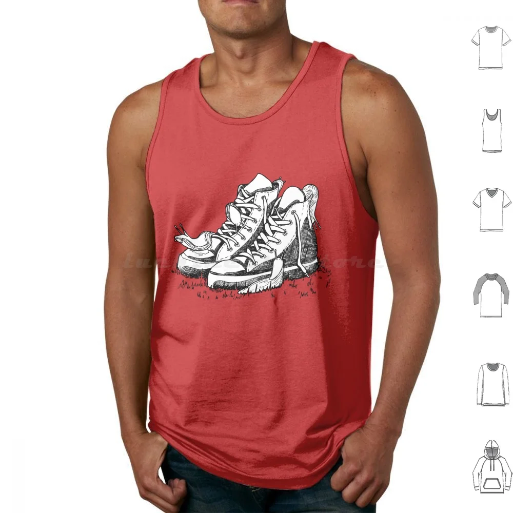 Uh-Oh Tank Tops Print Cotton Inktober Shoes Ink Snail Snails Slug Knusk Knusktorr Knuskt0rr 2022 Shoelaces Halloween