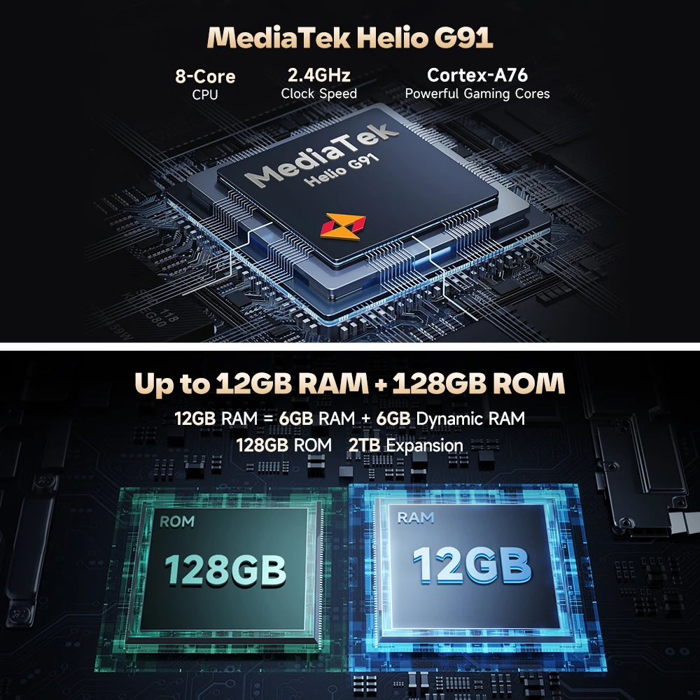 【2025 New】Ulefone Armor X16 4G Rugged Phone Smartphone Android 15 Up to 12GB+128GB 10360mAh Glare Flashlight 48MP Main Camera