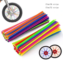 36/72Pcs 17Cm Universal Motorcycle Fiets Velg Cover Spoke Skins Wrap Buizen Decor Protector Rood Blauw zwart Wit Oranje