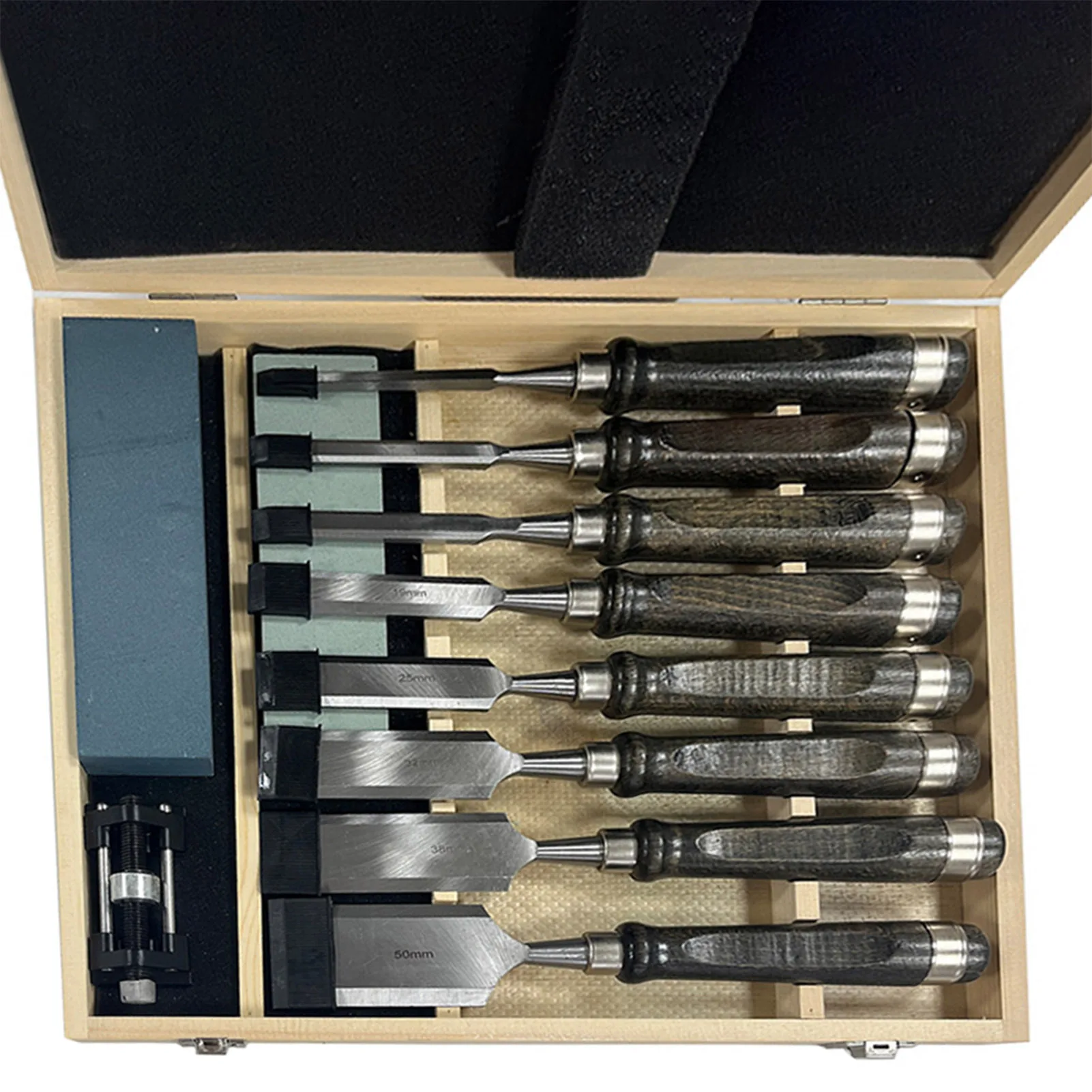 

8 Piece Wood Chisel Set for Woodworking Tools, Wood Carving Tools with Wooden Case, Wood Carving Kit with Comfortable Black Waln