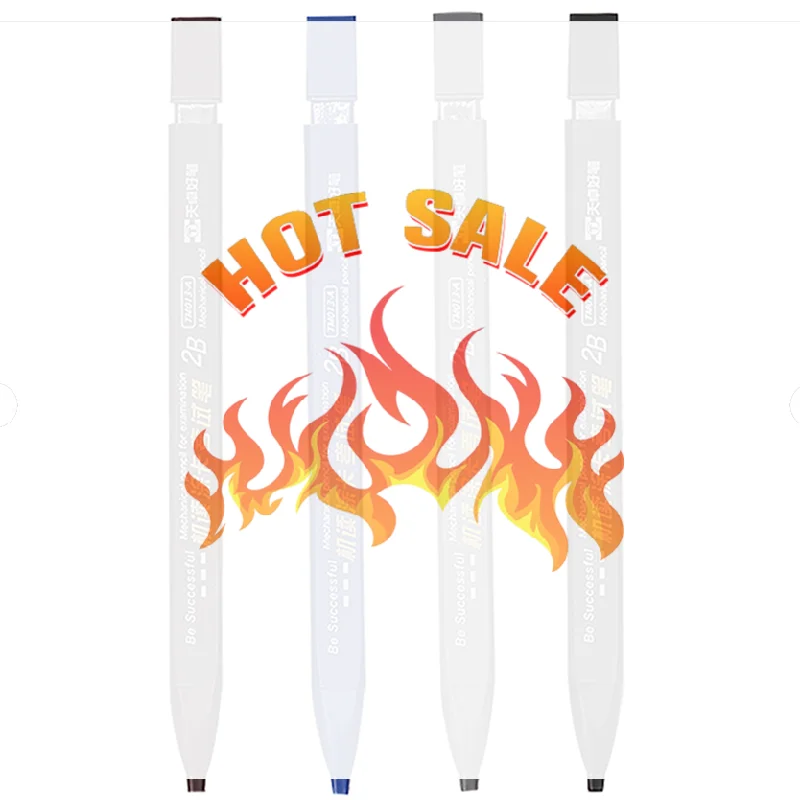 

Thick Flat Head Mechanical Pencil Drawing 2B with Refills Pencil Office Supplies Writing Automatic Office School Supplies