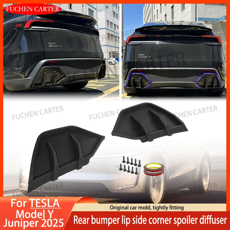 

For Tesla ModelY Juniper2025 Rear Bumper Lip Diffuser Spoiler Scratch Anticollision Protector Aprons Wrap Angle Tuning Body Kits