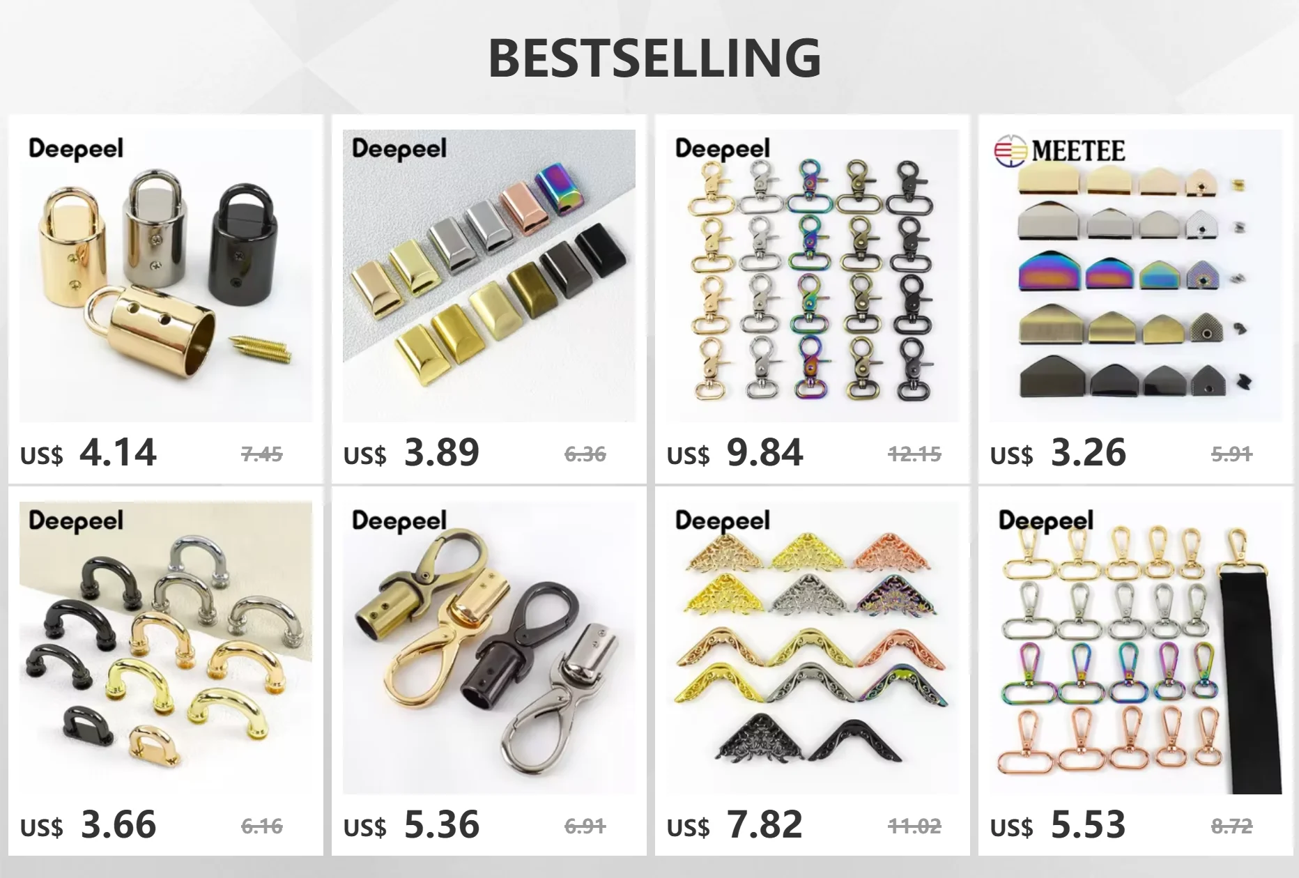 4/10 Stück Deepeel Metall Bogenbrücke Schnalle Taschengurte Verbinder Verschluss für Handtasche Geldbörse Seitenclip D Ring Haken DIY Handwerk Zubehör – Detail 1
