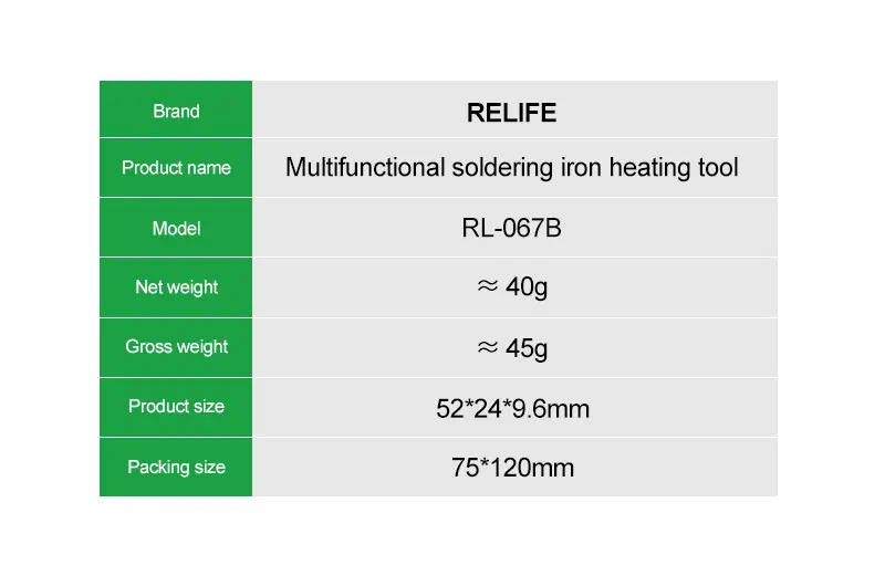 RELIFE RL-067B 3in1 Multifunktionaler kleiner Bügeltisch für 936/T12/210 Telefon A9-A18 Pro Nano Rapid Heating Schweißstation – Detail 10