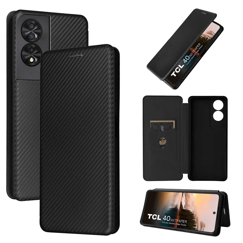 For TCL 40 Nxtpaper 4G Cover Luxury Carbon Fiber Skin Magnetic Adsorption Case For TCL 40 Nxtpaper 4G Phone Bags