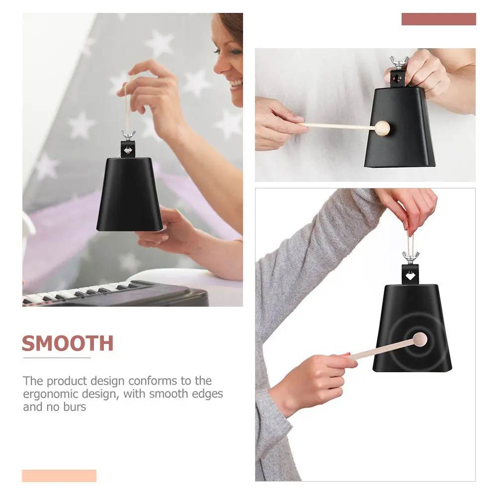 1Set المعادن البقرة خشبية الطبل المهنية الصغيرة قرع آلة تعليمية آلة موسيقية ملحق الضوضاء #3