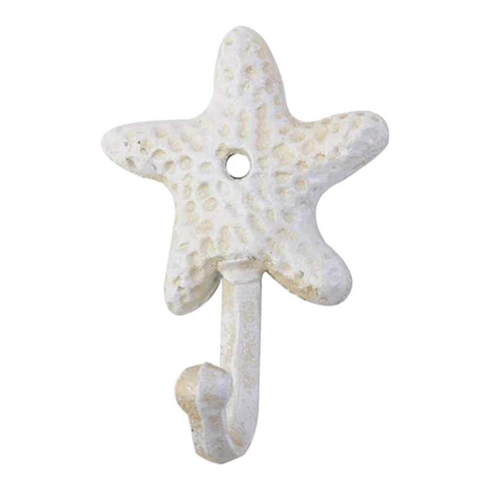 KSOL Starfish Cast Iron Decorative Wall Hooks Coats Aprons Hats Towels Hooks Beach Ocean Theme Chic Metal Hooks
