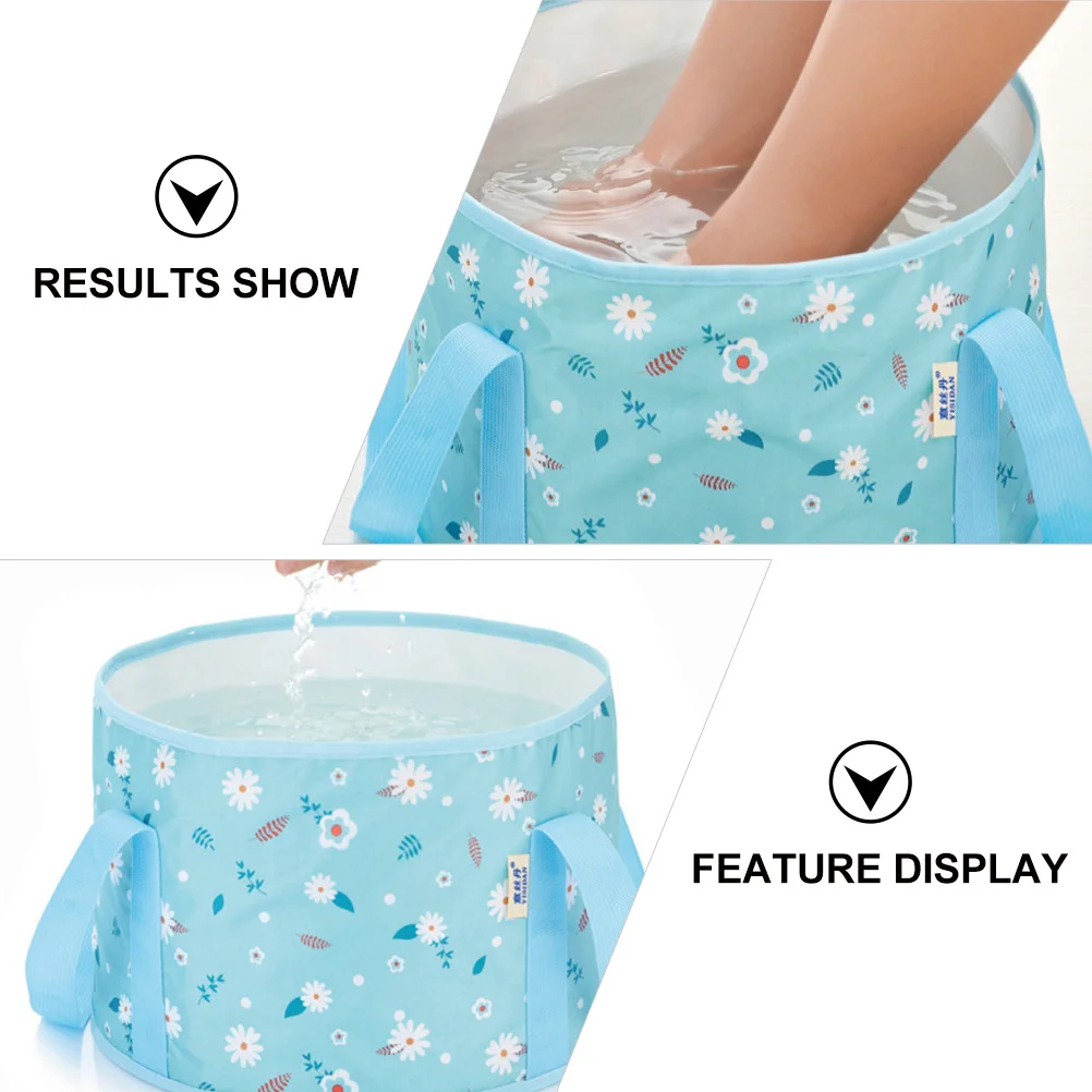 

Portable Travel Foot Basin Foldable Water Bucket For Camping Outdoor Emergency Fishing Dishwashing Sky- Saving Foot