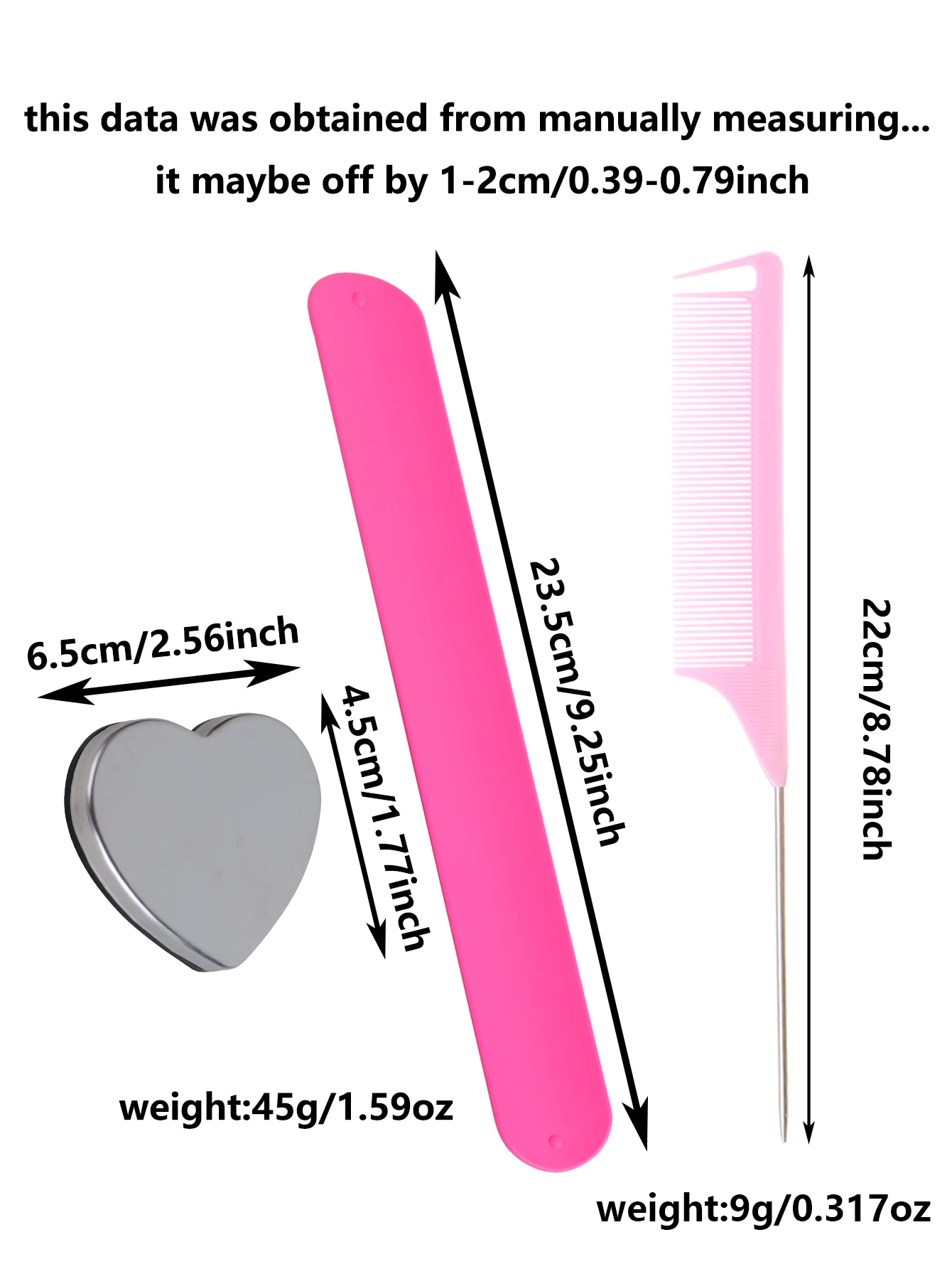 مجموعة أمشاط شعر مكونة من 3 قطع مع سوار مغناطيسي واحد لصالونات التجميل وتصفيف الشعر وإكسسوارات العناية بالشعر