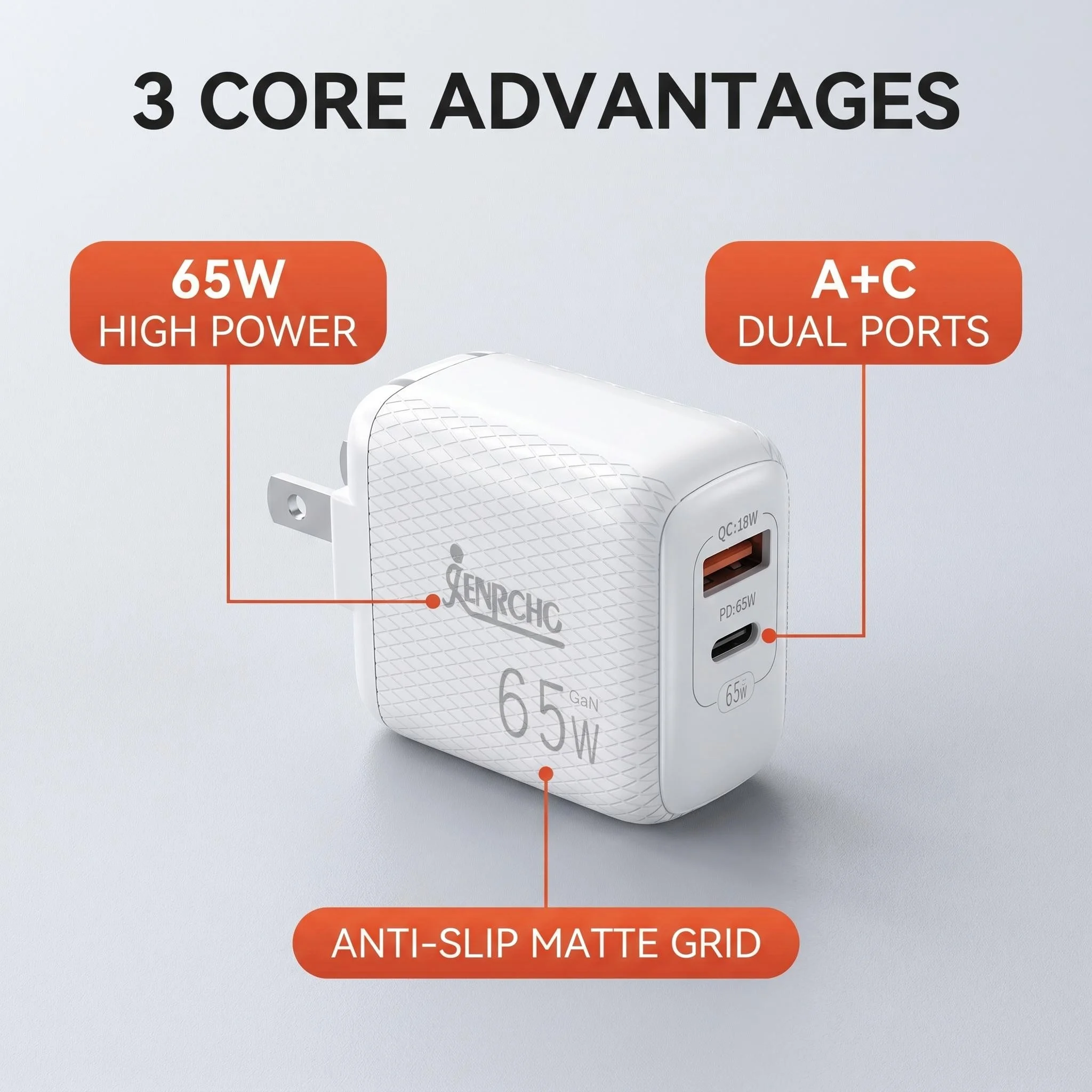 Total 65W USB GaN Charger Quick Charge Mobile Phone Adapter For iPhone Samsung Xiaomi Huawei QC3.0 USB Type C Wall Quick Charger