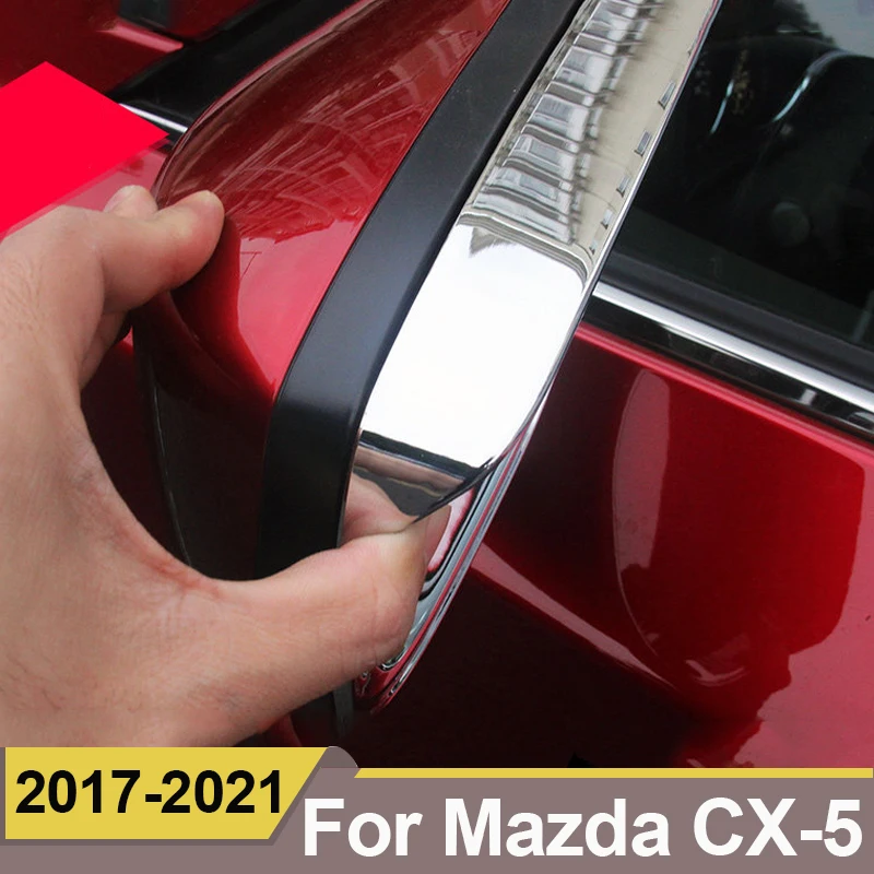 ABS Car Rearview Mirror Rainproof Eyebrow Rain Protector Cover For Mazda CX-5 CX5 2017-2020 2021 2022 2023 2024 2025 Accessories