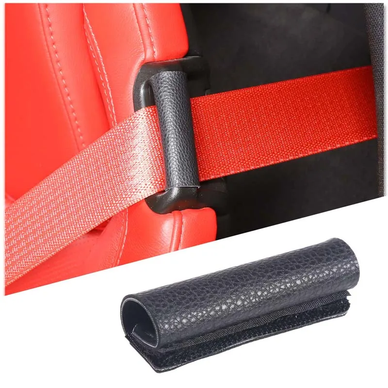 

2PCS Black Leather Car Seat Belt Stay Clip Safety Belt Anti-Belt Pop Cover For Chevrolet Corvette C8 Stingray Z51 Z06 2020-2023