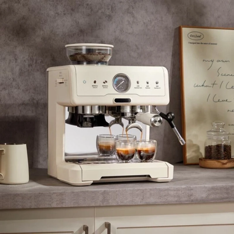 

Hot and cold coffee machine, double boiler, automatic milk frother, home and commercial grinding all-in-one machine