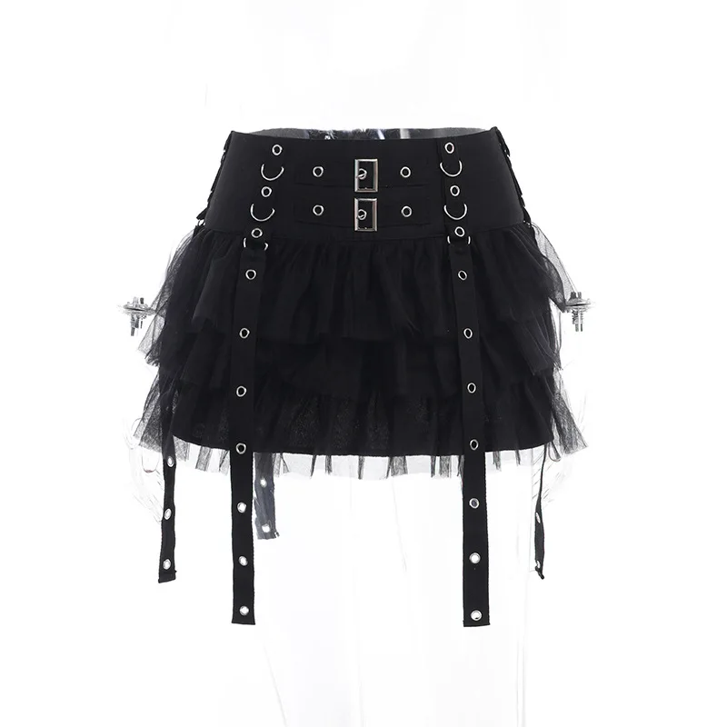 Gothic Court Punk Style Women Mini Skirt Dark Fashionable Trendsetters Hot Girls Versatile Sexy Slimming Fit Chic Woman Clothes