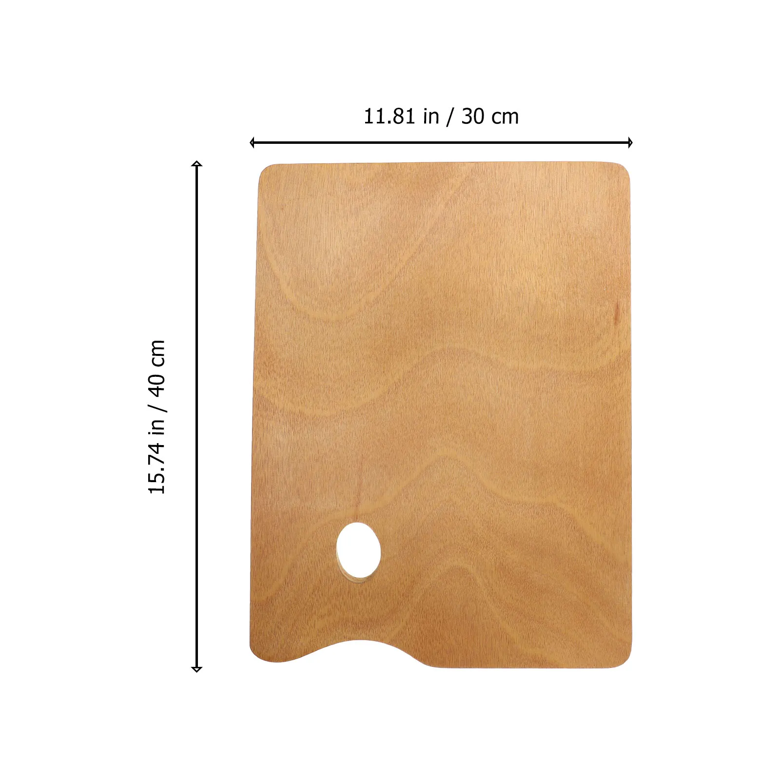 

2pcs Wooden Paint Mixing Tray Durable Lightweight Color Mixing Board Thumb Hole Right Left Hand Use Oil Acrylic Gouache