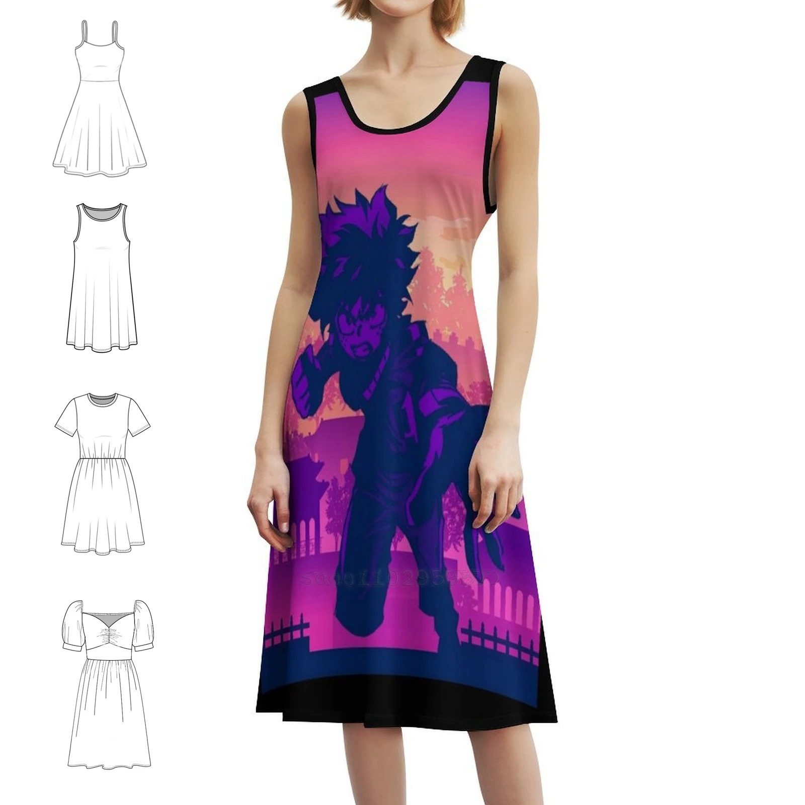 فستان باكوغو بوهو أنيق أنيق لحفلات الزفاف على الشاطئ فستان Deku Deku Boku No Hero Deku Anime Deku ملابس نسائية #1